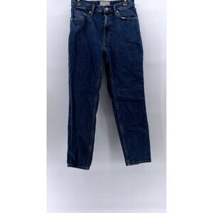EVERLANE Women's Dark Blue High-Rise Straight-Leg The Original Cheeky Jean SZ 28